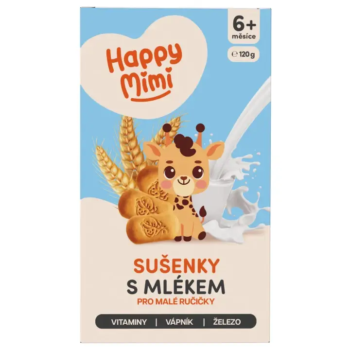 Víkendová Akce Happy Mimi Sušenky s mlékem 6m+ 120 g