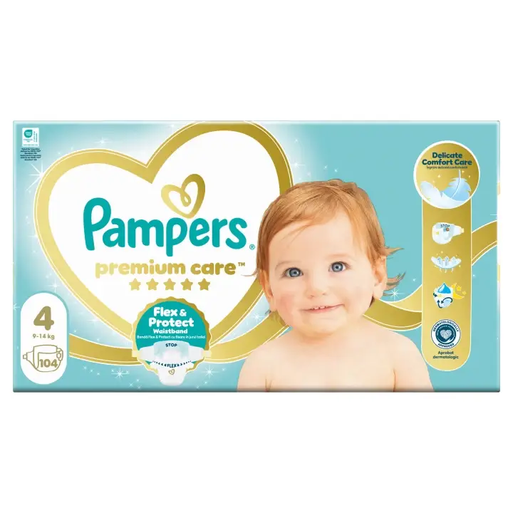 Poslední Šance Pampers Premium Care, vel. 4, 104 ks
