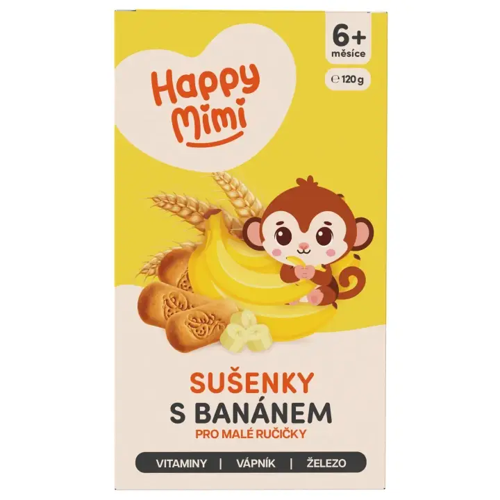 Happy Mimi Sušenky s banánem 6m+ 120 g Koupit Online