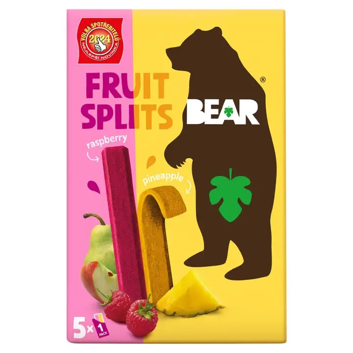 Vysoce Kvalitní BEAR Fruit Splits malina a ananas 5 x 20g