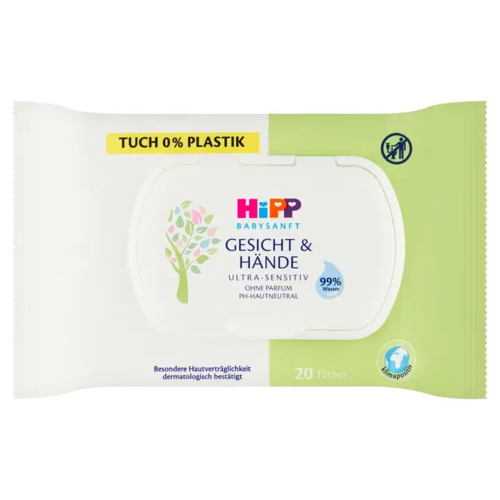HiPP Babysanft Ultra Sensitive obličej & ruce 20 ks Speciální Cena
