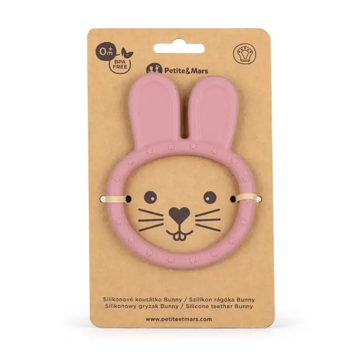 PETITE&MARS Kousátko silikonové Bunny Dusty Rose 0m+ Super Cena