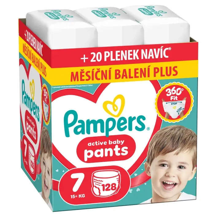 Cenová Bomba Pampers Active Baby Pants, vel. 7, 128 ks
