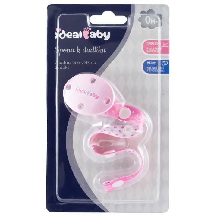 Akční Nabídka Ideal Baby Spona k dudlíku 0m+ růžová