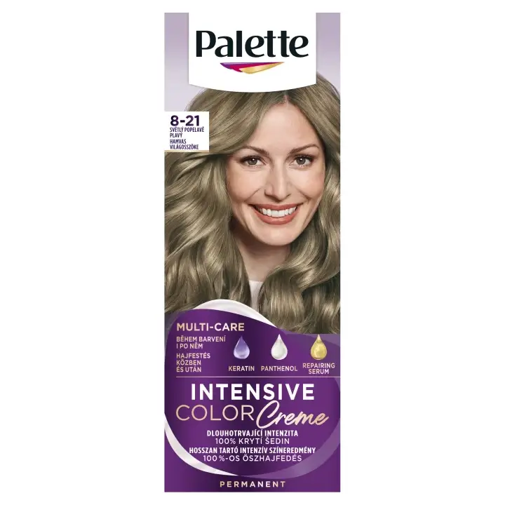 Palette Intensive Color Creme barva na vlasy Světlý popelavě plavý 8-21 Cenově Výhodný