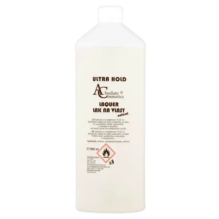 Tovární Cena Absolute Cosmetics Ultra Hold Lak na vlasy natural 1000 ml