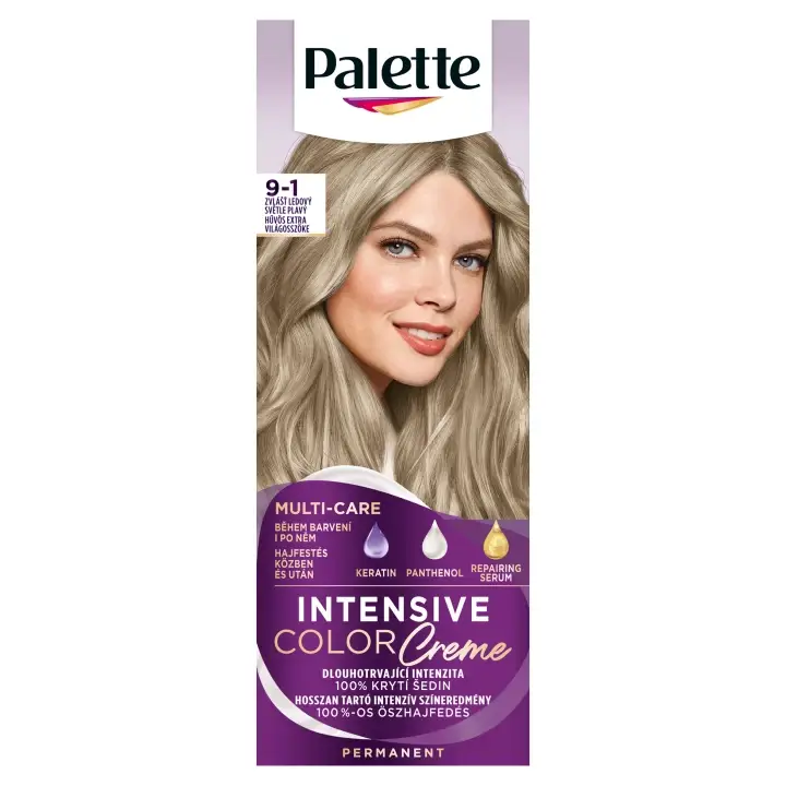 Vrácení Zdarma Palette Intensive Color Creme barva na vlasy Zvlášť ledový světle plavý 9-1