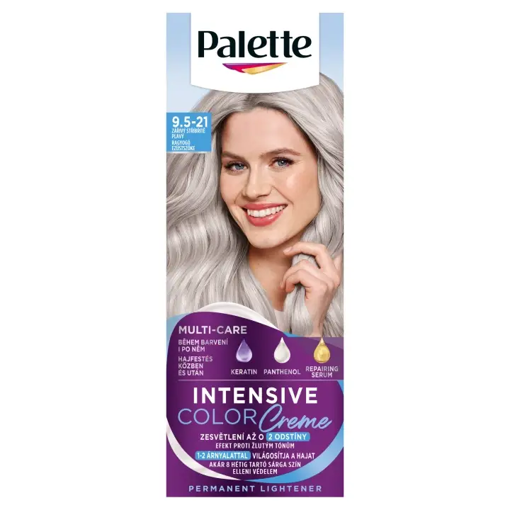 Palette Intensive Color Creme barva na vlasy Zářivý stříbřitě plavý 9.5-21 Přímo Od Výrobce