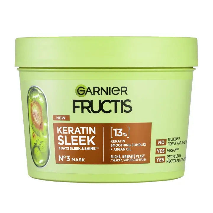Časově Omezené Garnier Fructis Keratin Sleek Maska na vlasy 370 ml