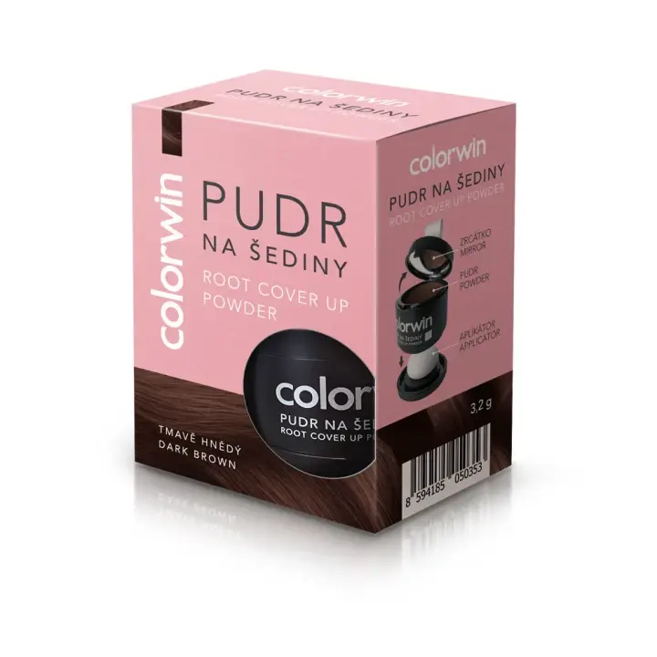 Colorwin Pudr na šediny Tmavě hnědý 3,2 g Nejprodávanější