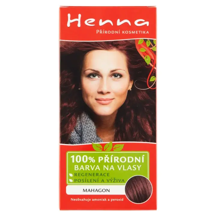 Henna 100% přírodní barva na vlasy mahagon 33g Akce