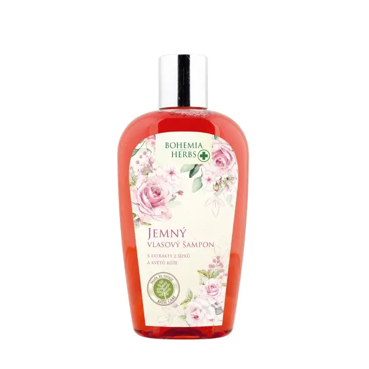 Autentický Bohemia Herbs vlasový šampon růže 250 ml