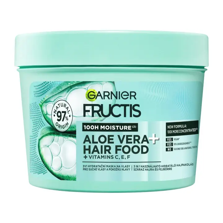 Časově Omezené Garnier Fructis Hair Food Hydratační Aloe Vera maska pro normální až suché vlasy 400 ml
