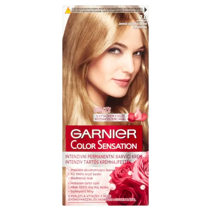 Zlevněný Garnier Color Sensationpermanentní barva na vlasy 7.0 jemná opálová blond,60+40+10ml
