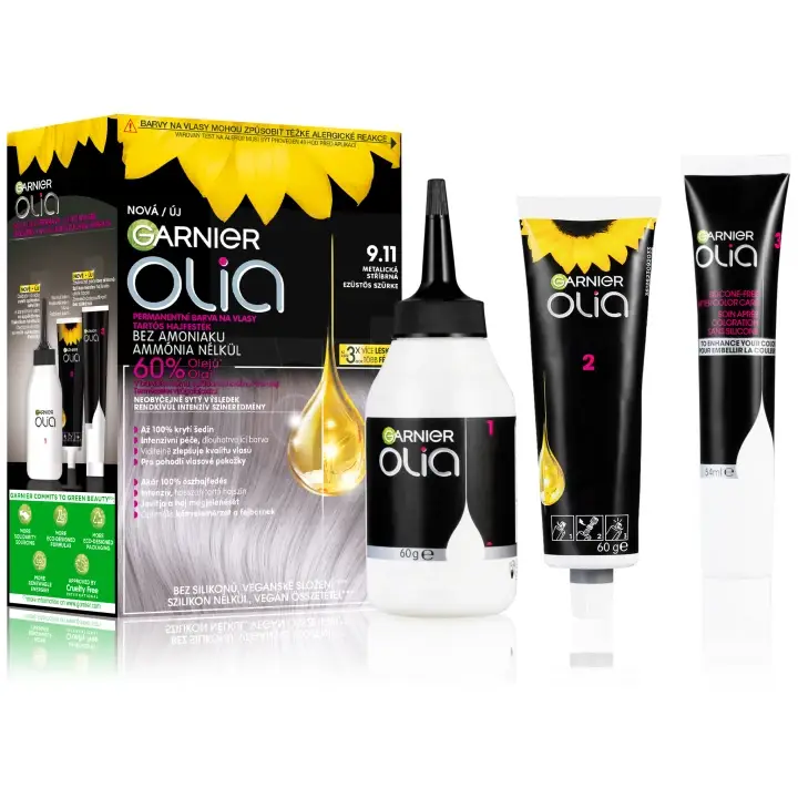 Aktuální Garnier Olia permanentní barva na vlasy 9.11 Metalická stříbrná, 60+60+54ml