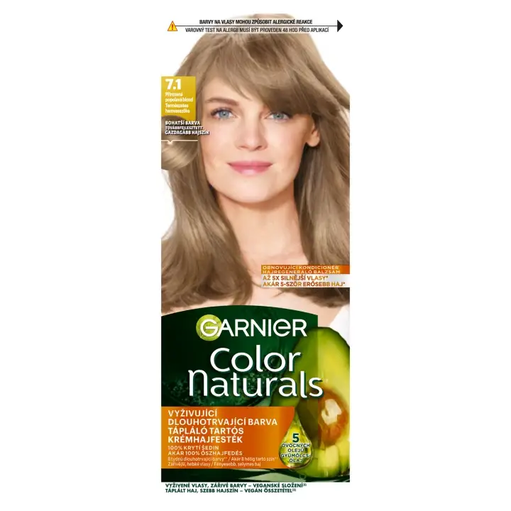 Akce Garnier Color Naturals permanentní barva na vlasy 7 ,1 Přirozená popelavá blond, 60 +40 +12 ml