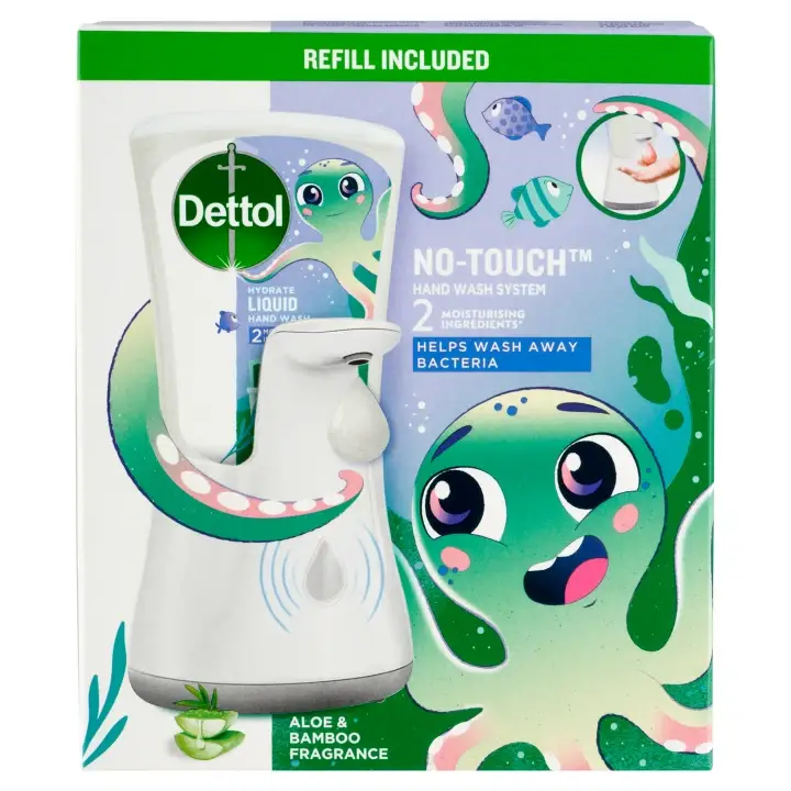 Dettol Bezdotykový dávkovač mýdla + tekuté mýdlo dobrodruh 250ml Časově Omezené
