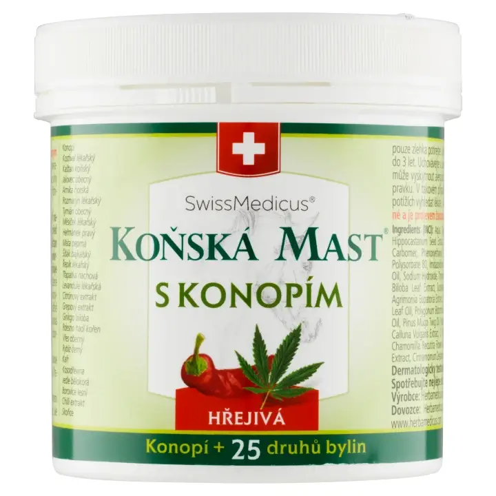 Poslední Šance SwissMedicus Koňská mast s konopím hřejivá 250 ml