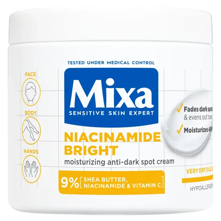 Dokud Zásoby Vydrží Mixa Niacinamide Bright hydratační krém proti tmavým skvrnám 400 ml