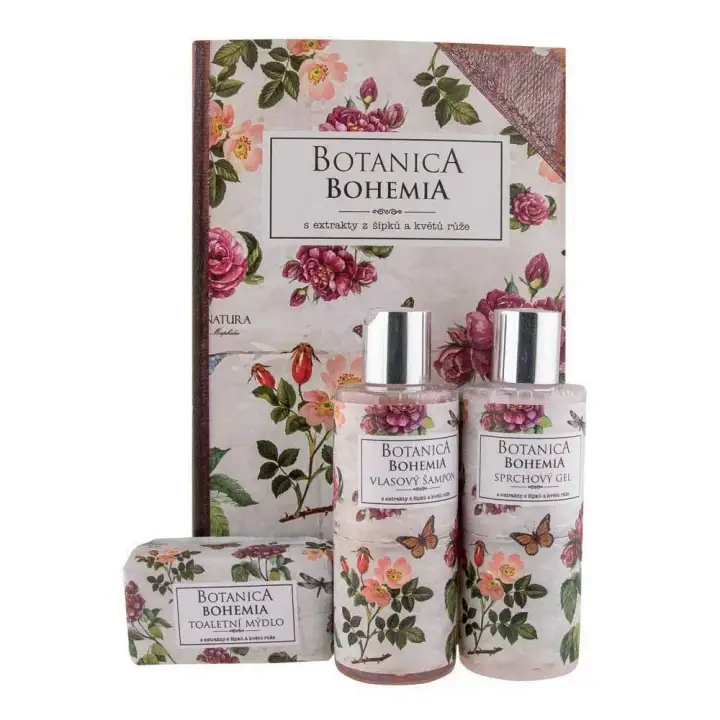 Botanica sada gel 200ml, šampon 200ml a mýdlo 100g – růže Sezónní Sleva