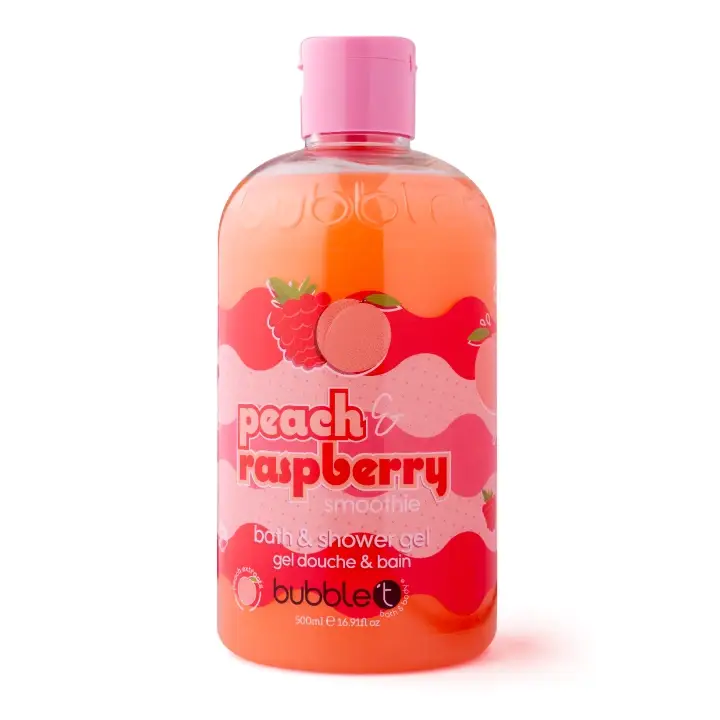 Bubble T Broskvovo-malinový sprchový gel a pěna do koupele Smoothie 500 ml Nízká Cena