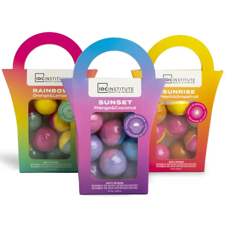 Levný IDC Institute Coctail Mini bomby do koupele v krabičce 3 druhy 8 x 15 g