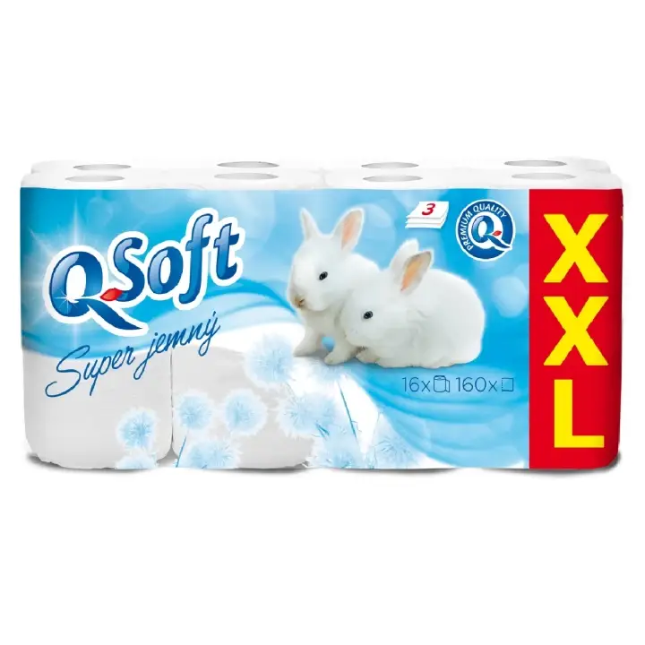 Autentický Q-Soft Toaletní papír super jemný 3 vrstvý 16 ks