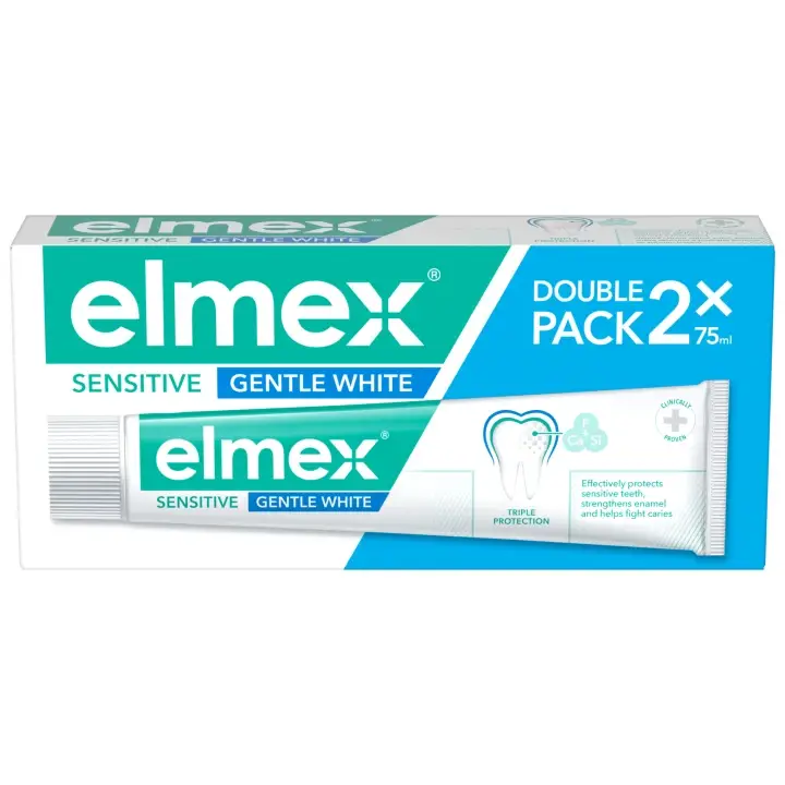 Časově Omezené elmex® Sensitive Gentle White zubní pasta duopack 2 x 75 ml