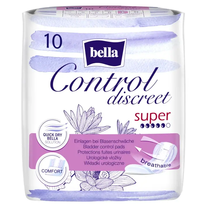 Bella Control Discreet Super urologické vložky 10 ks Vrácení Zdarma