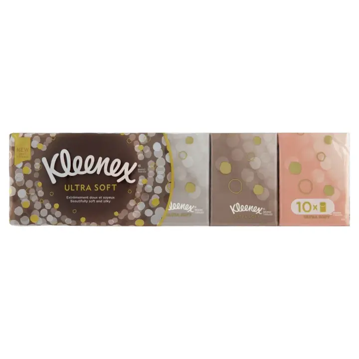 Časově Omezené Kleenex Ultra Soft Papírové kapesníky 4vrstvé 10 x 9 ks