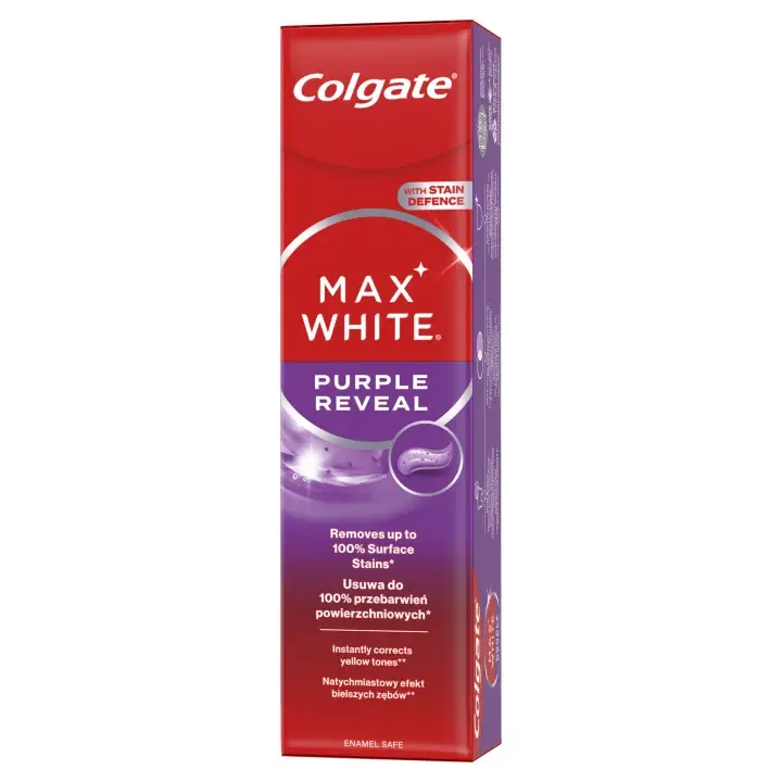 Originální Colgate Max White Purple Reveal bělicí zubní pasta 75ml