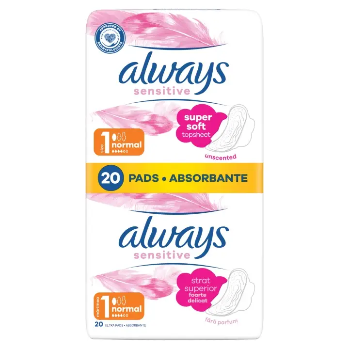 Always Ultra Sensitive Normal Plus hygienické vložky s křidélky 20 ks Odeslání Ihned