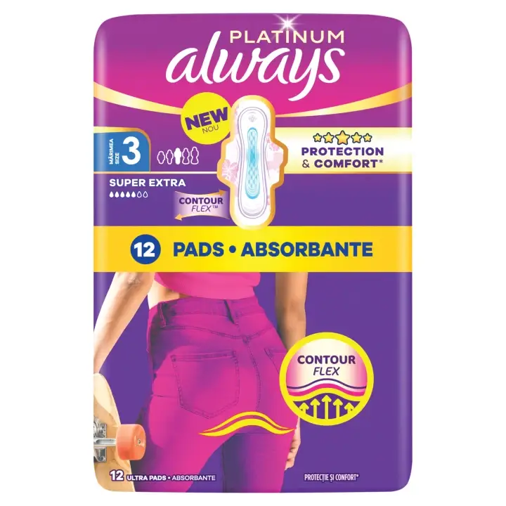 Always Platinum Day & Night Hygienické vložky s křidélky 12 ks Poslední Šance