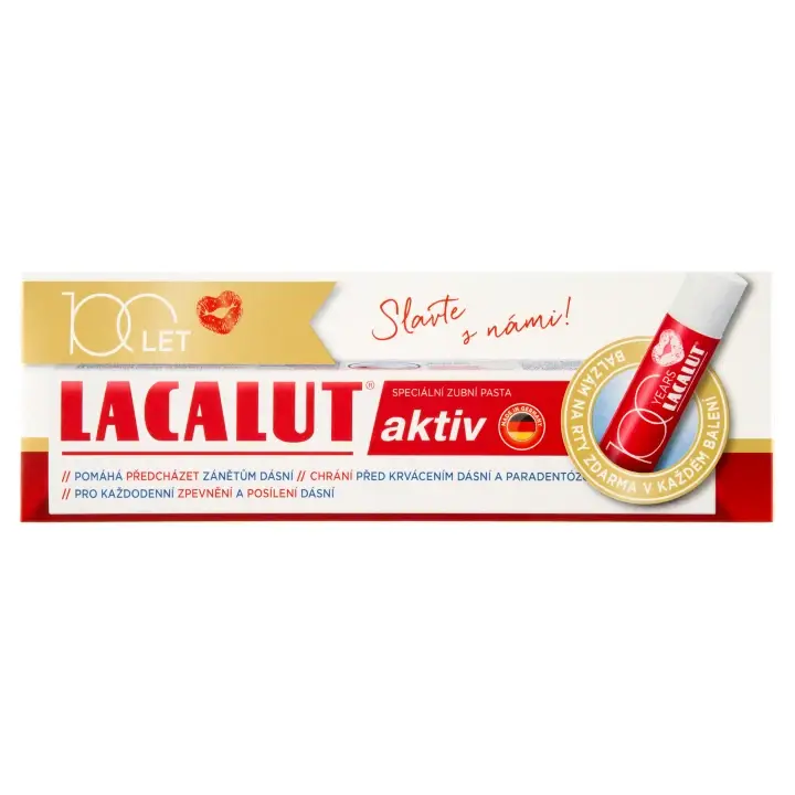 Jen Po Omezenou Doba Lacalut Aktiv speciální zubní pasta 75ml + balzám na rty 4,8g