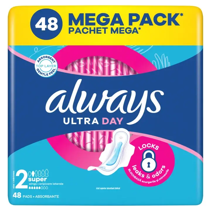 Always Ultra Day Long Hygienické vložky, velikost 2, 48 ks Nízká Cena