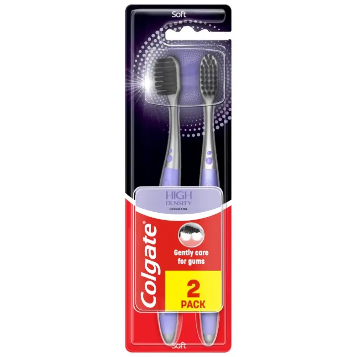 Colgate High Density Charcoal zubní kartáček měkký 2 ks Sezónní Sleva