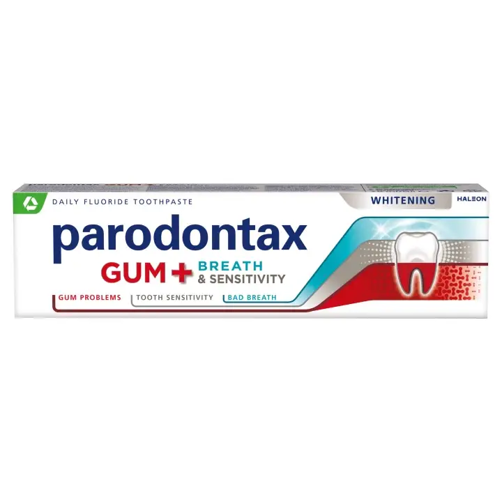 Parodontax Dásně + Dech & Citlivé zuby Whitening Zubní pasta proti zápachu z úst 75 ml Nejlepší Volba