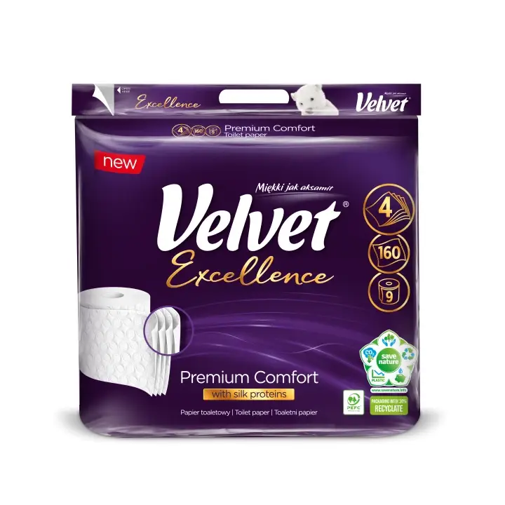 Velvet Excellence Toaletní papír 4vrstvý 9 ks Sezónní Sleva