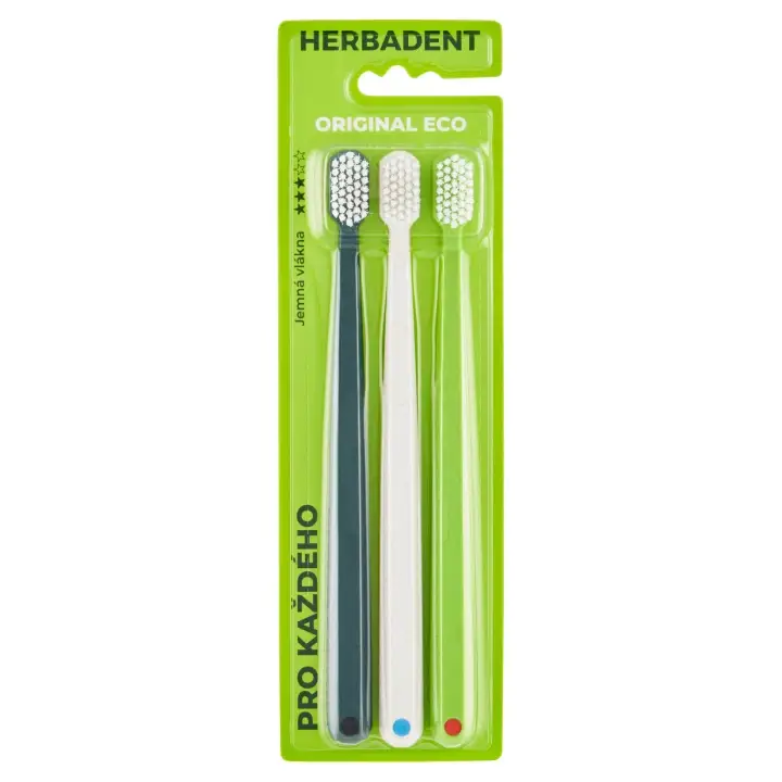 Speciální Cena HERBADENT ORIGINAL ECO 3 Tripplepack Zubní kartáček extra měkký