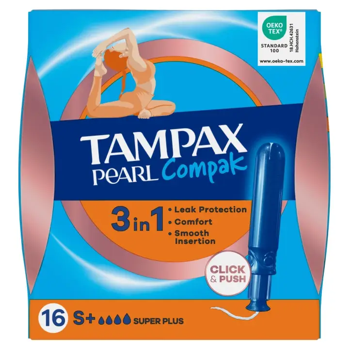 Levný Tampax Pearl Compak Super Plus tampony s aplikátorem 16 ks