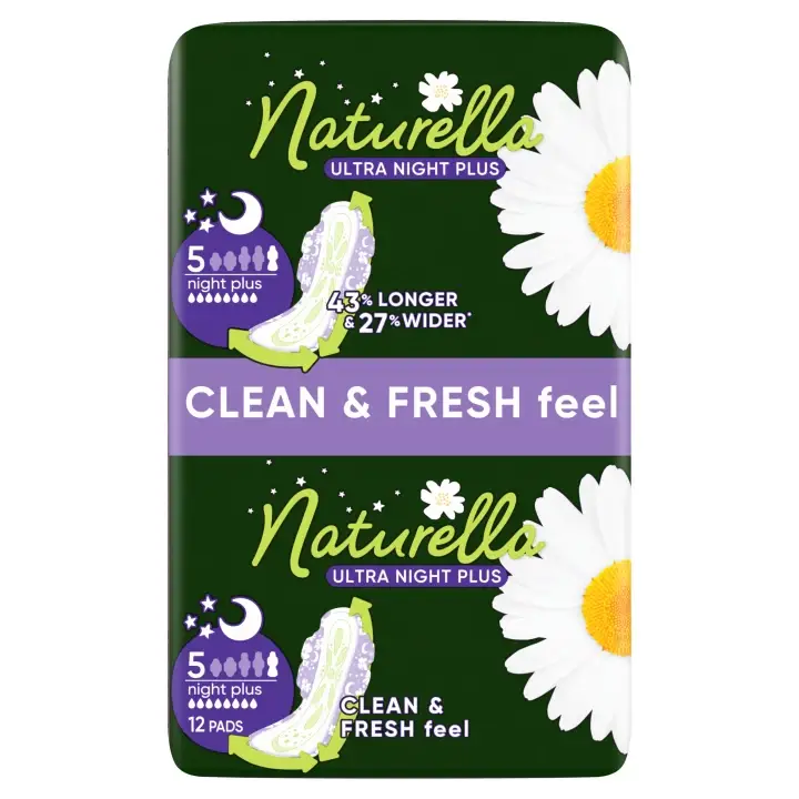 Koupit Online Naturella Ultra Night Plus Hygienické vložky s křidélky, velikost 5, 12 ks
