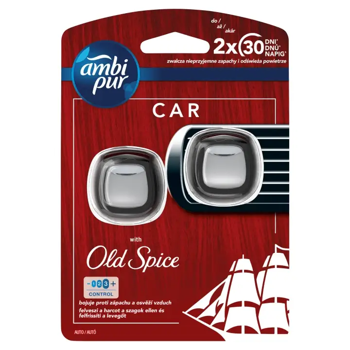 Autentický Ambi Pur Old Spice Osvěžovač vzduchu do auta - startovací sada 2 ks