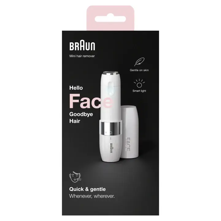 Braun Face Mini Hair Remover FS1000, Elektrický Odstraňovač Chloupků Na Obličeji Pro Ženy, Bílý Akce