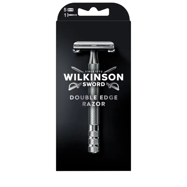 Nová Kolekce Wilkinson Sword Double Edge Razor Kovový holící strojek + 5 žiletek