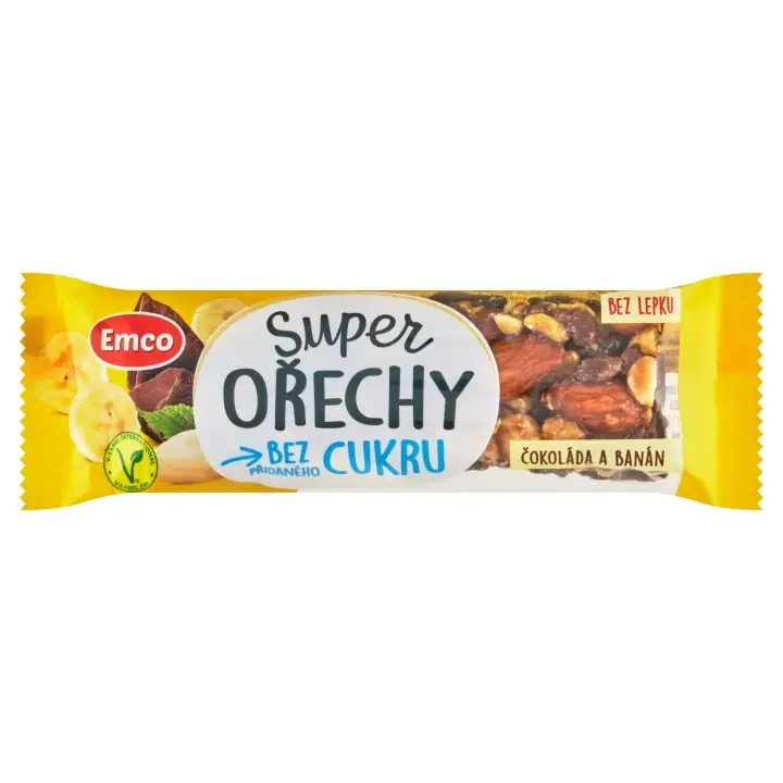 Aktuální Emco Super ořechy čokoláda a banán 35g