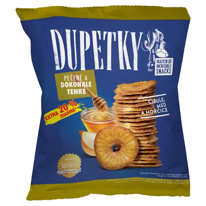 Dupetky Cibule, med a hořčiče 84g Ověřený