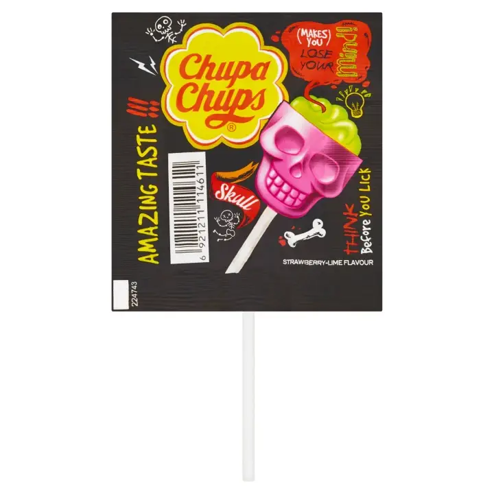 Chupa Chups 3D Skull Strawberry-Lime lízátko 15g Must-Have