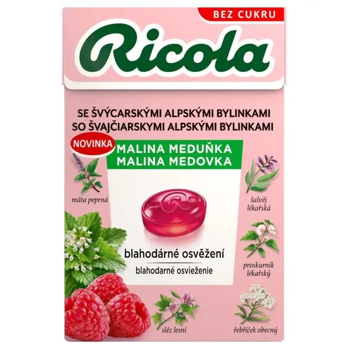 RICOLA Bylinná směs malina a meduňka 40g Cenová Bomba
