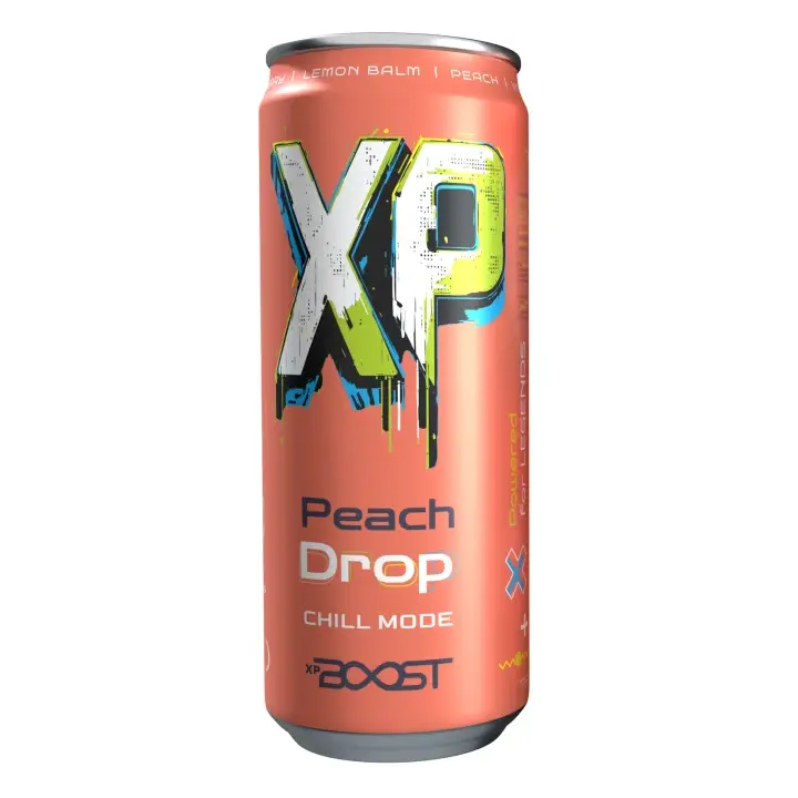 XP Boost Nealkoholický sycený nápoj Peach drop 330 ml Akční Nabídka