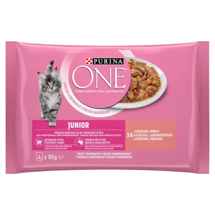 Purina ONE Junior kapsičky pro koťata losos ve šťávě 4 x 85g Cenový Hit